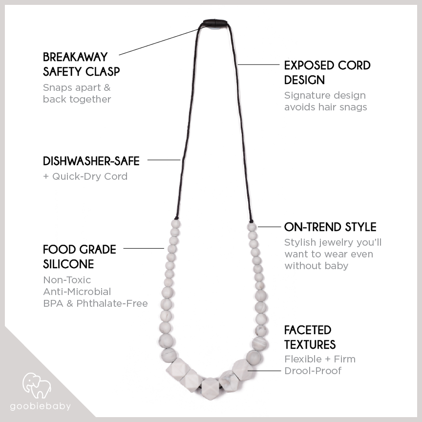 Madison Teething Necklace - Marble