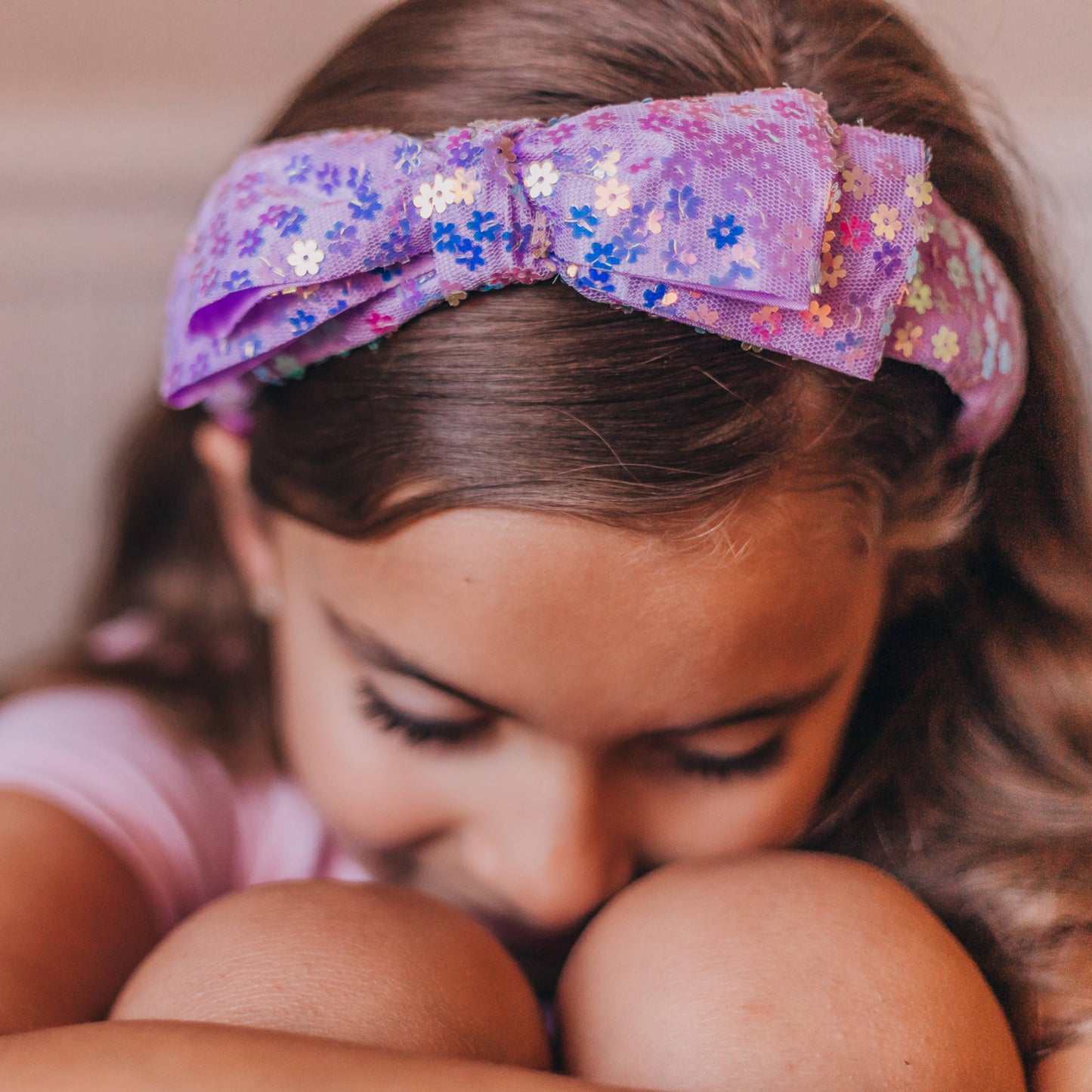 Big Bow Headband - Double Layer Sequin