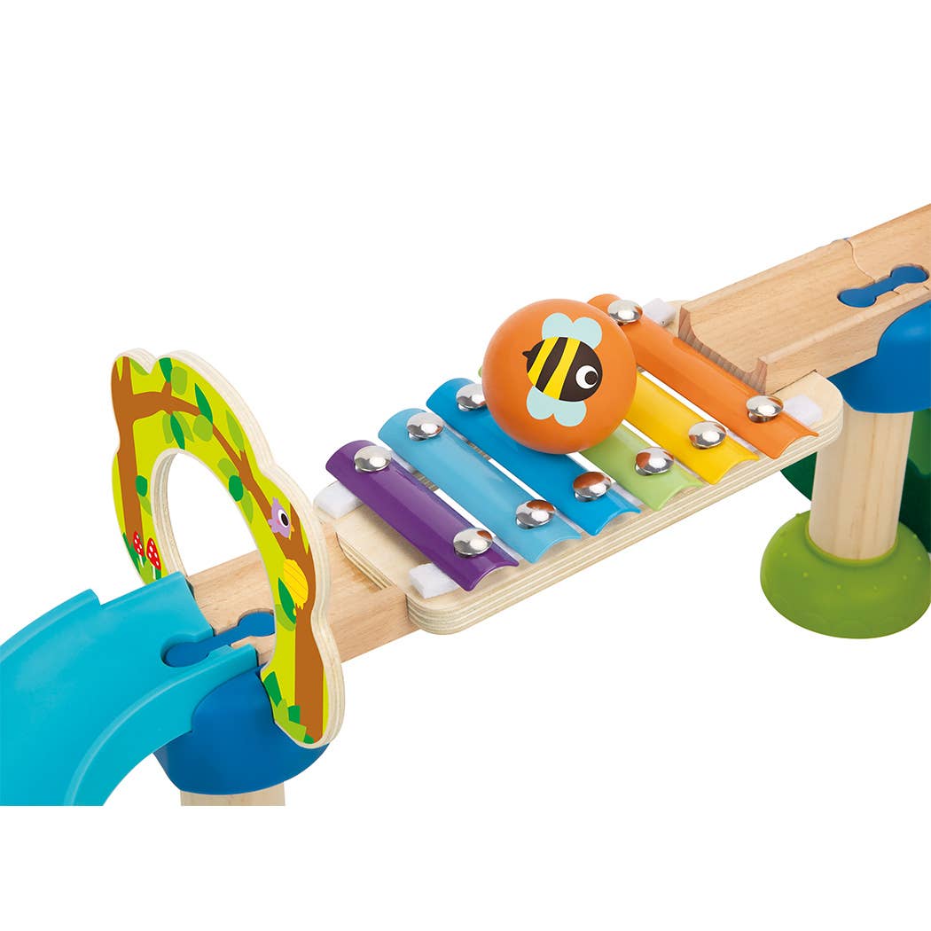 Wooden ball drop track set
