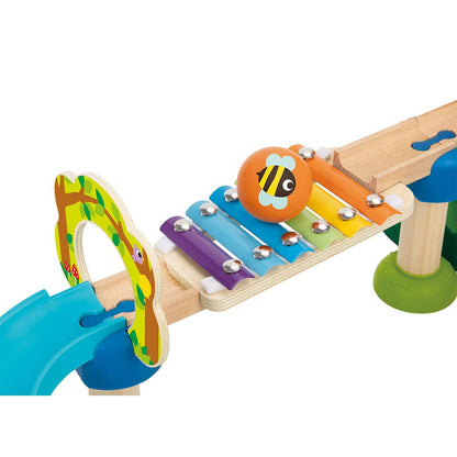 Wooden ball drop track set