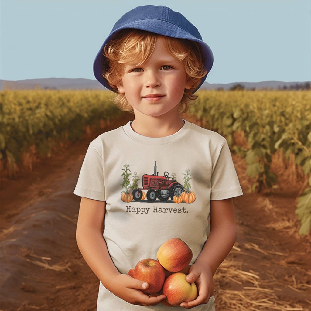 "Happy Harvest" Country Western Tractor Farm Fall Clothing