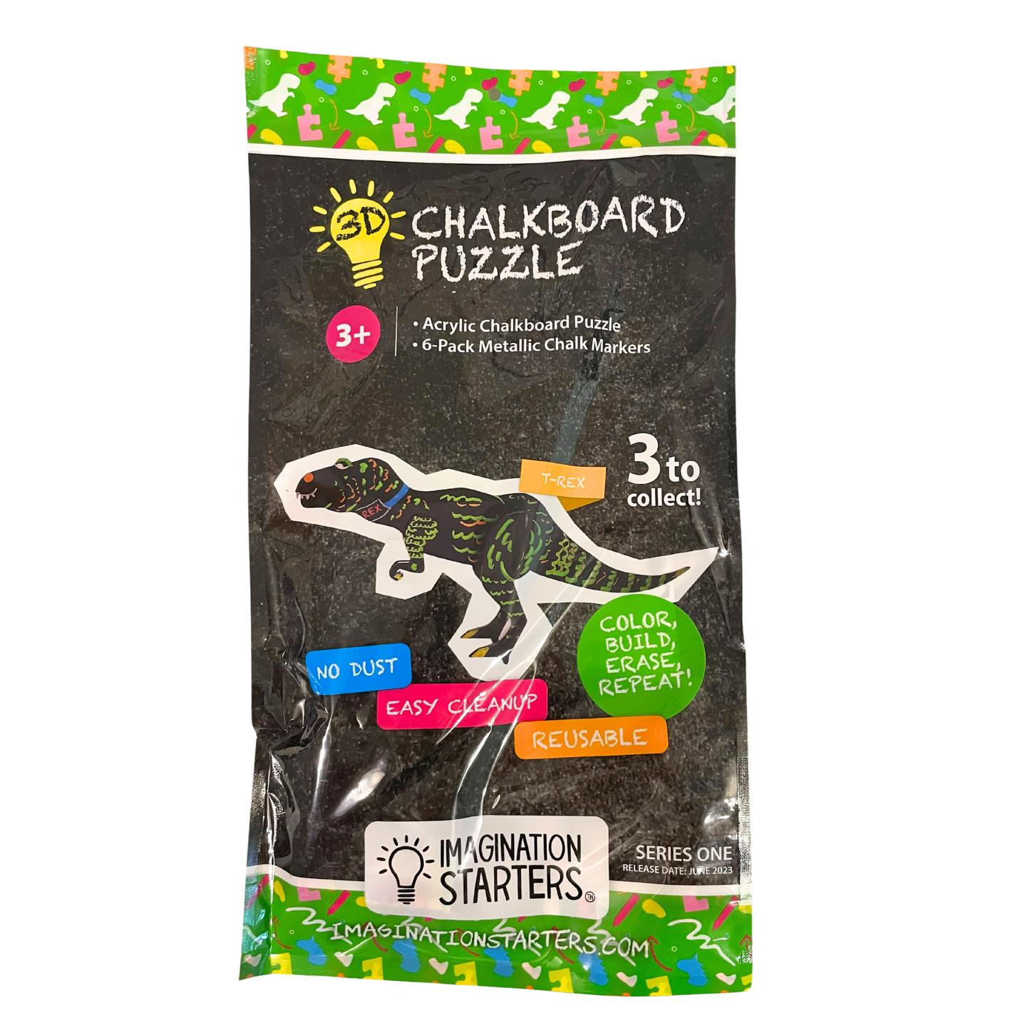 T-Rex 3D Coloring puzzle + markers