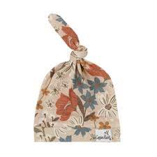 Eden Top Knot Hat 0-4m-tan floral : 0-4m