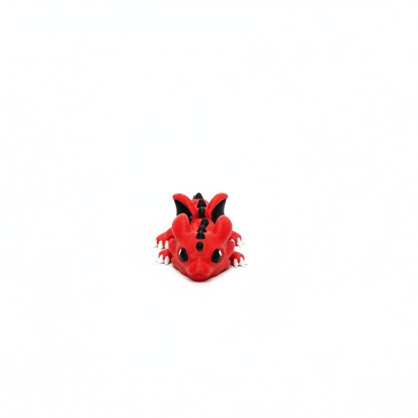 Dragon (Red and Black) • Mini 3D Printed Articulated Animal • Flexi Animals • Pocket Pets • Pocket Pals • Desk Pets*