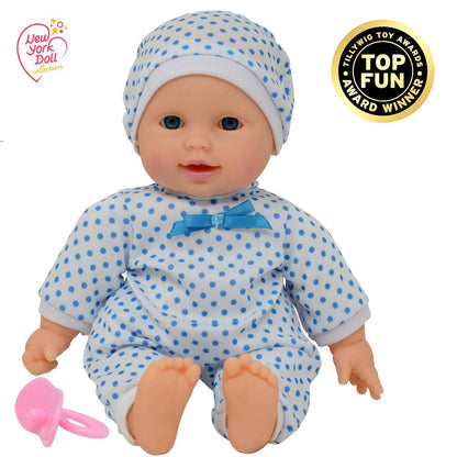 The New York Doll Collection 11" Doll Polka Dots W/ Pacifier