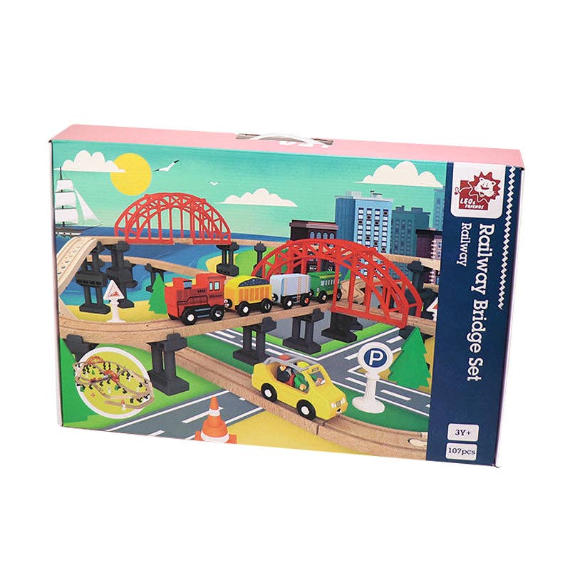 Leo & Friends Railway Bridge Set, Wooden Toy