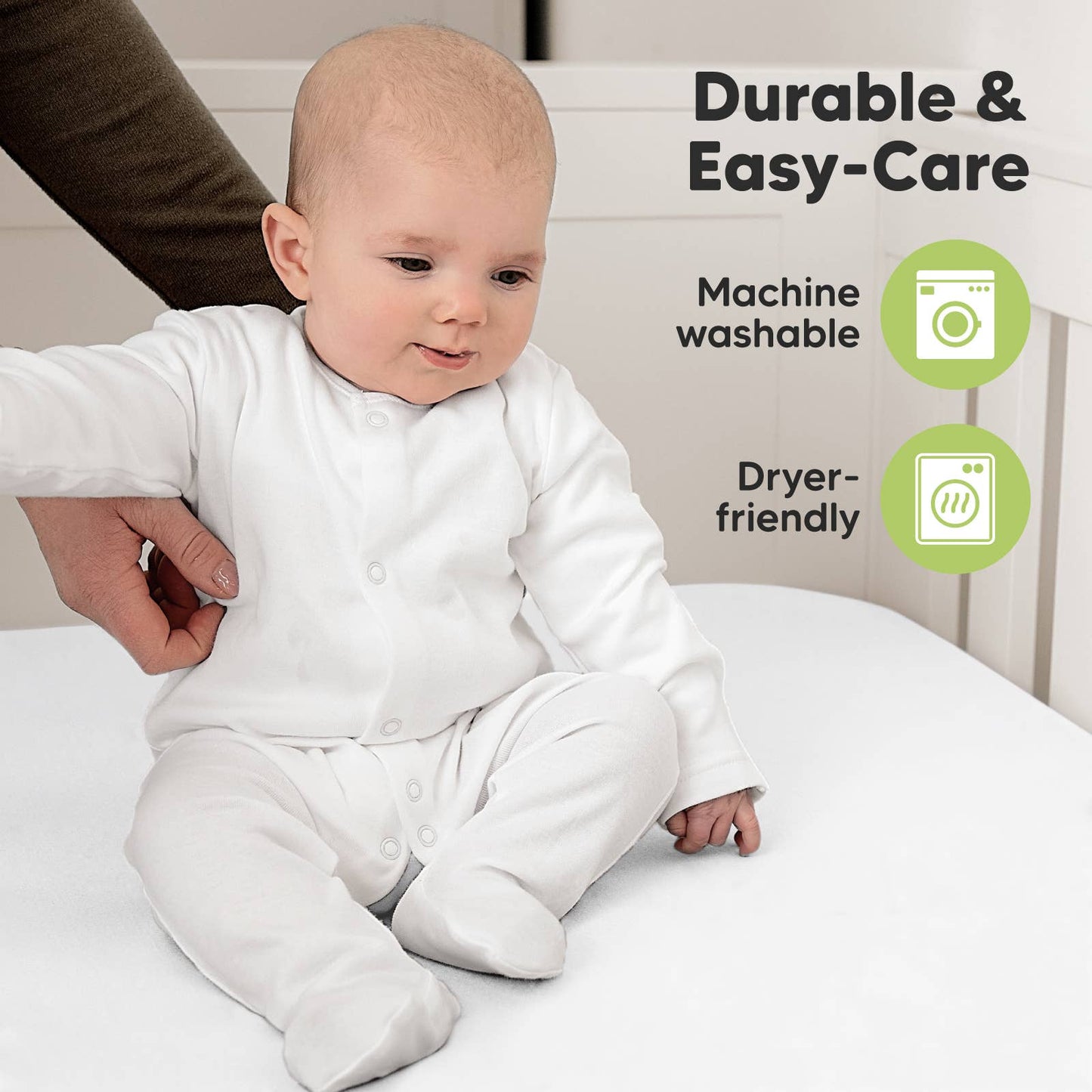 2-pack Organic Cotton Fitted Crib Sheet (Soft White)