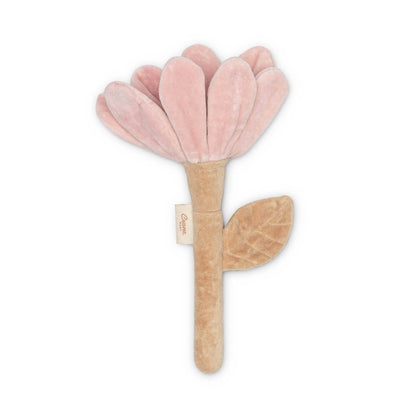 Violet Floral Plush Baby Rattle Toy