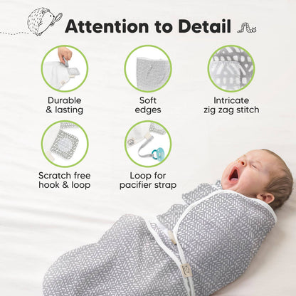 3pk Soothe Baby Swaddles Nordic, Sleep Sack for Newborns