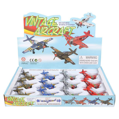 5" Diecast Pull Back Vintage Plane
