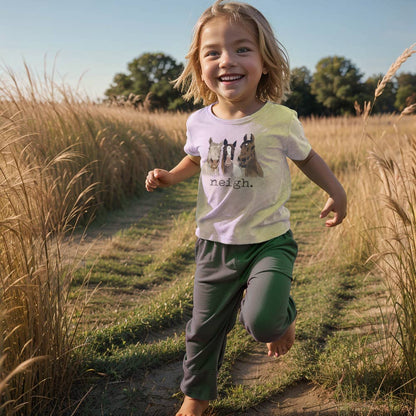 "Neigh" Horse Farm Kids Country Western Kid Summer Clothing