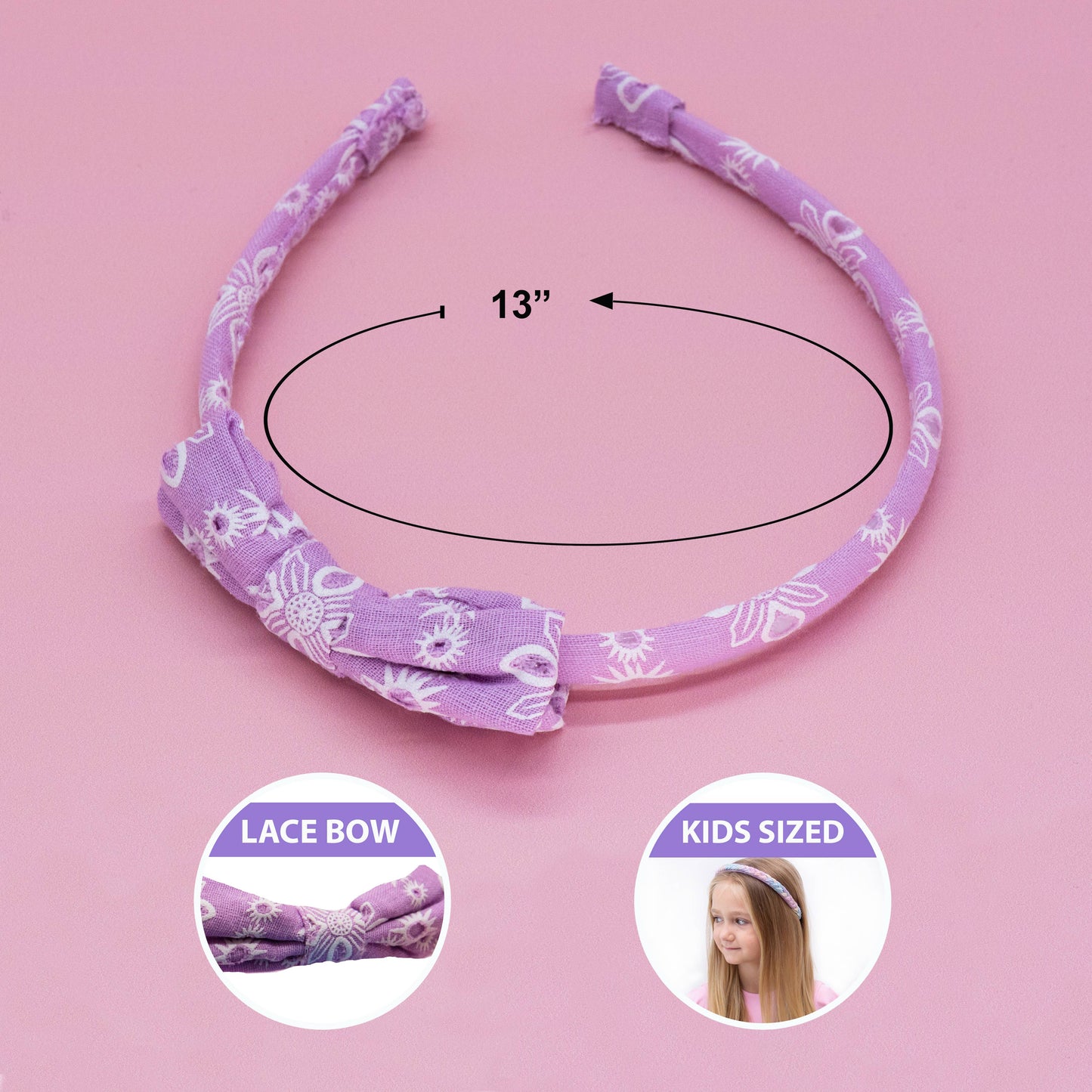 Thin Eyelet Lace Bow Headbands