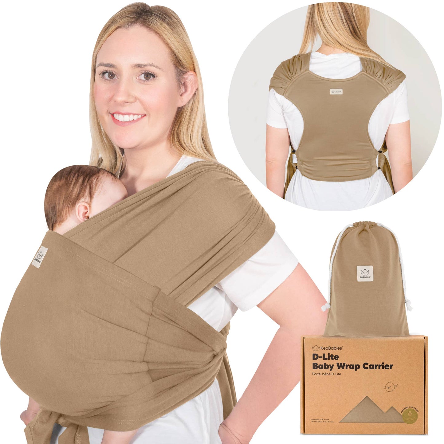 KeaBabies D-Lite Wrap Carrier-Warm Hearth