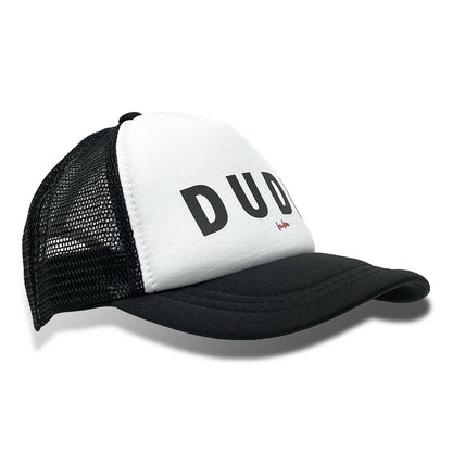 Dude White/Black Trucker Hat