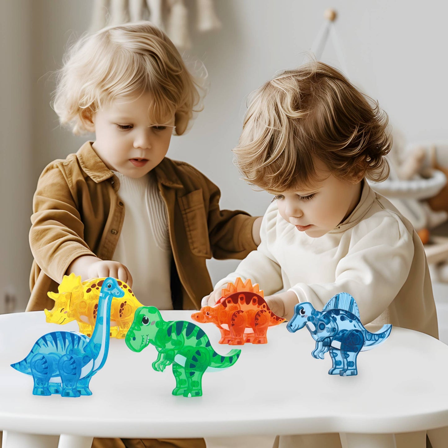 PicassoTiles 5pc Dinosaur Action Figure Toy Set - Kids