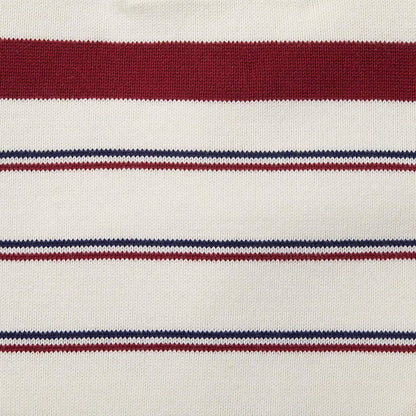 Red and Soft White Shawl Collar Organic Sweater