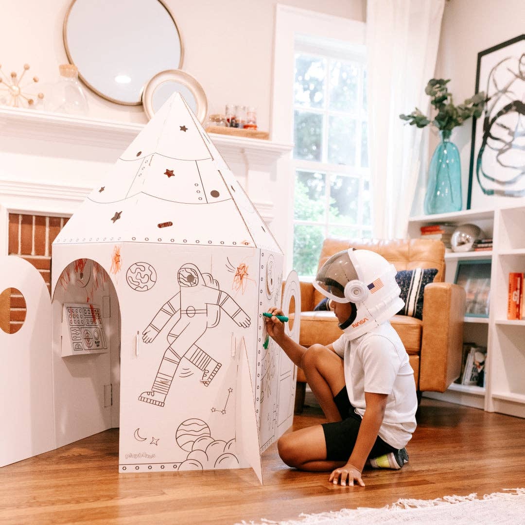 The Rocket Box Coloring Cardboard Playhouse Toy for Kids