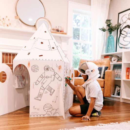 The Rocket Box Coloring Cardboard Playhouse Toy for Kids