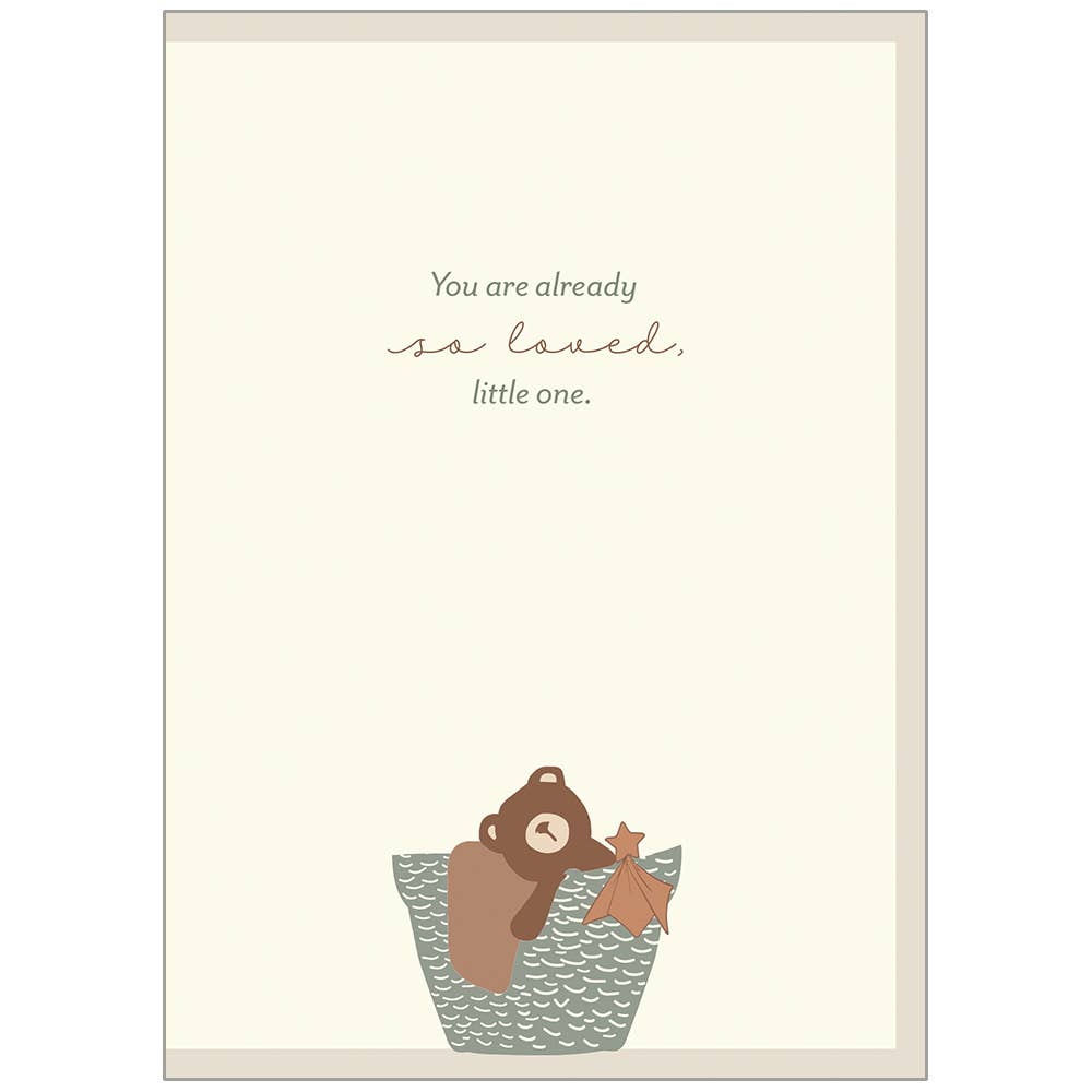 Teddy Bear Basket - Baby Congratulations Card