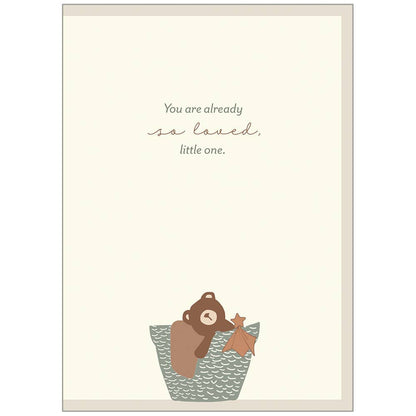 Teddy Bear Basket - Baby Congratulations Card