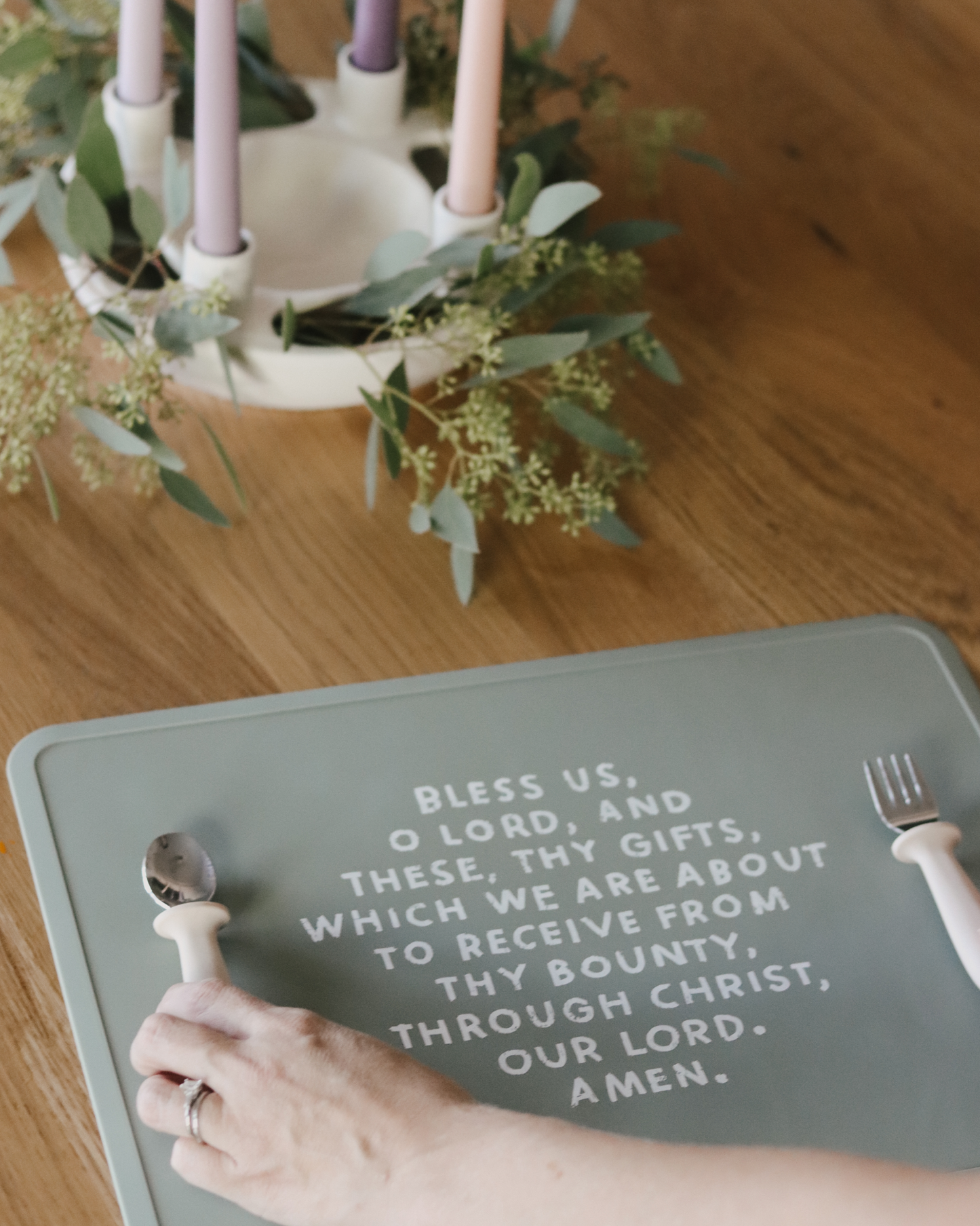 Meal Blessing Silicone Placemat | Catholic Placemat | Kids