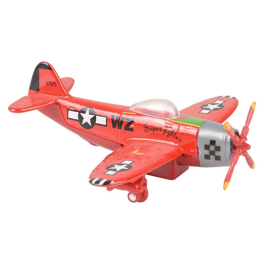5" Diecast Pull Back Vintage Plane
