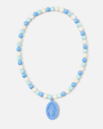 Blue Miraculous Medal Plastic Children's Necklace