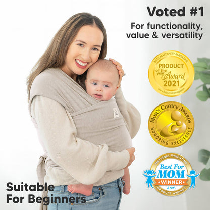 KeaBabies Original Baby Wrap Carrier-Stone Gray