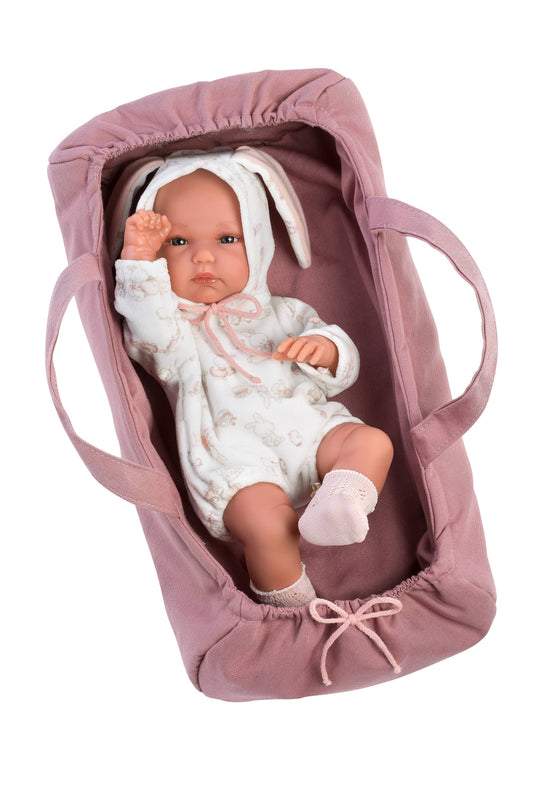 13.8" Anatomically-Correct Baby Doll Anna with Carrycot