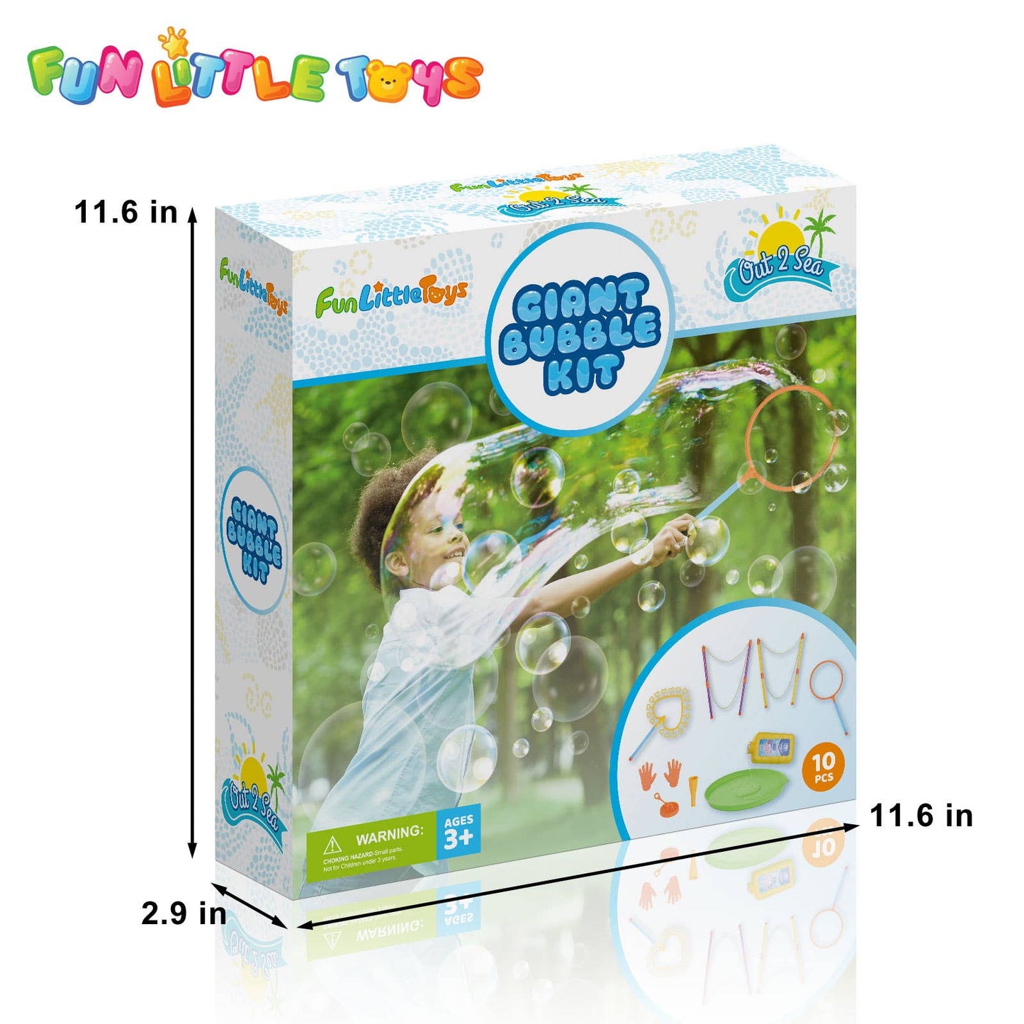 10 Pack Giant Bubble Wands Set with Bubble Solution