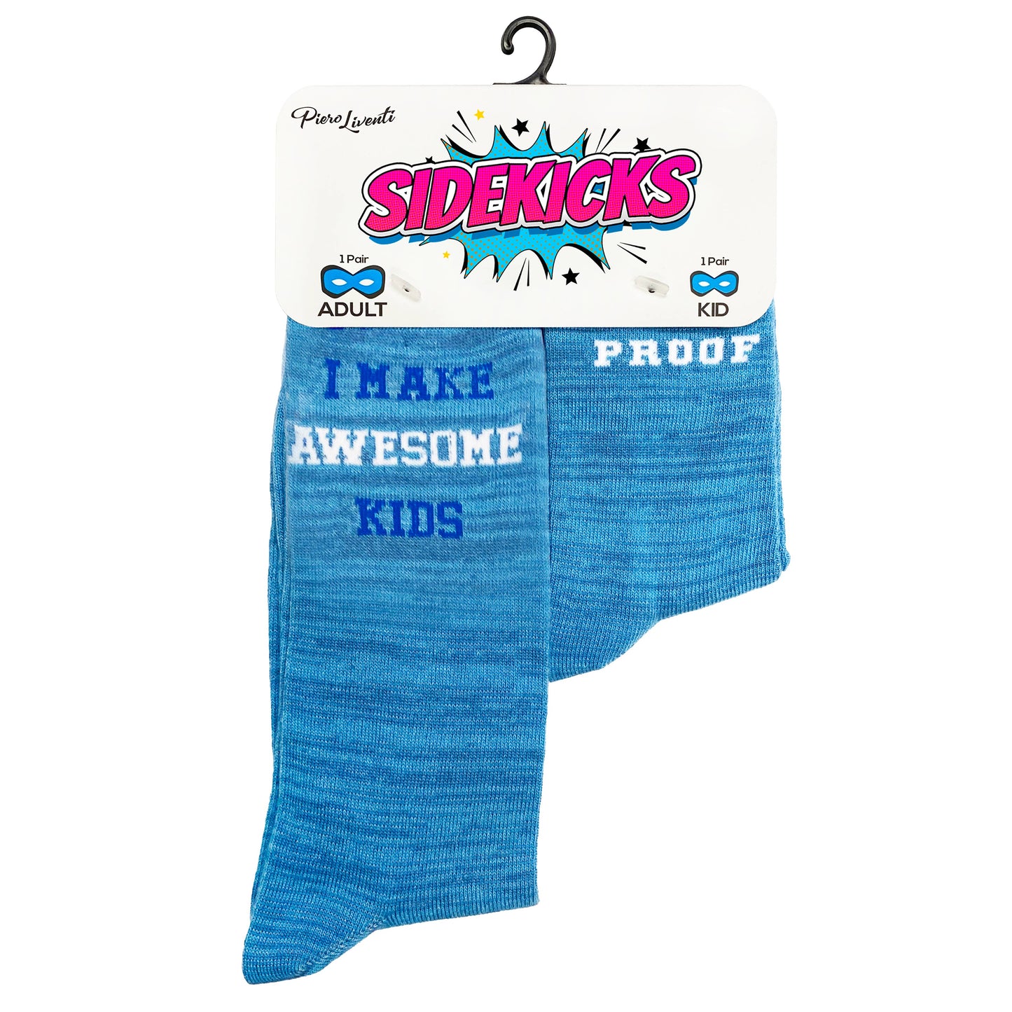 2-pair Sidekicks Daddy and Me Awesome Kids Socks Set: L / Up to 4Y