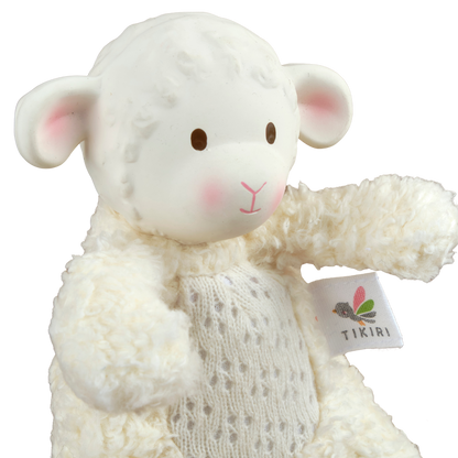 Bahbah the Lamb Baby Soft Toy w/ Natural Rubber Teether Head