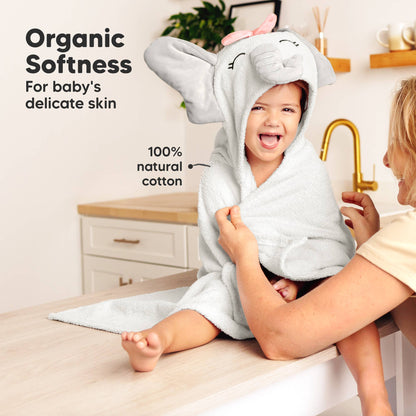 Playpals Hooded Baby Bath Towels for Newborn-Ella