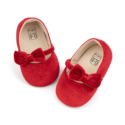 Red Velvety Baby Shoes