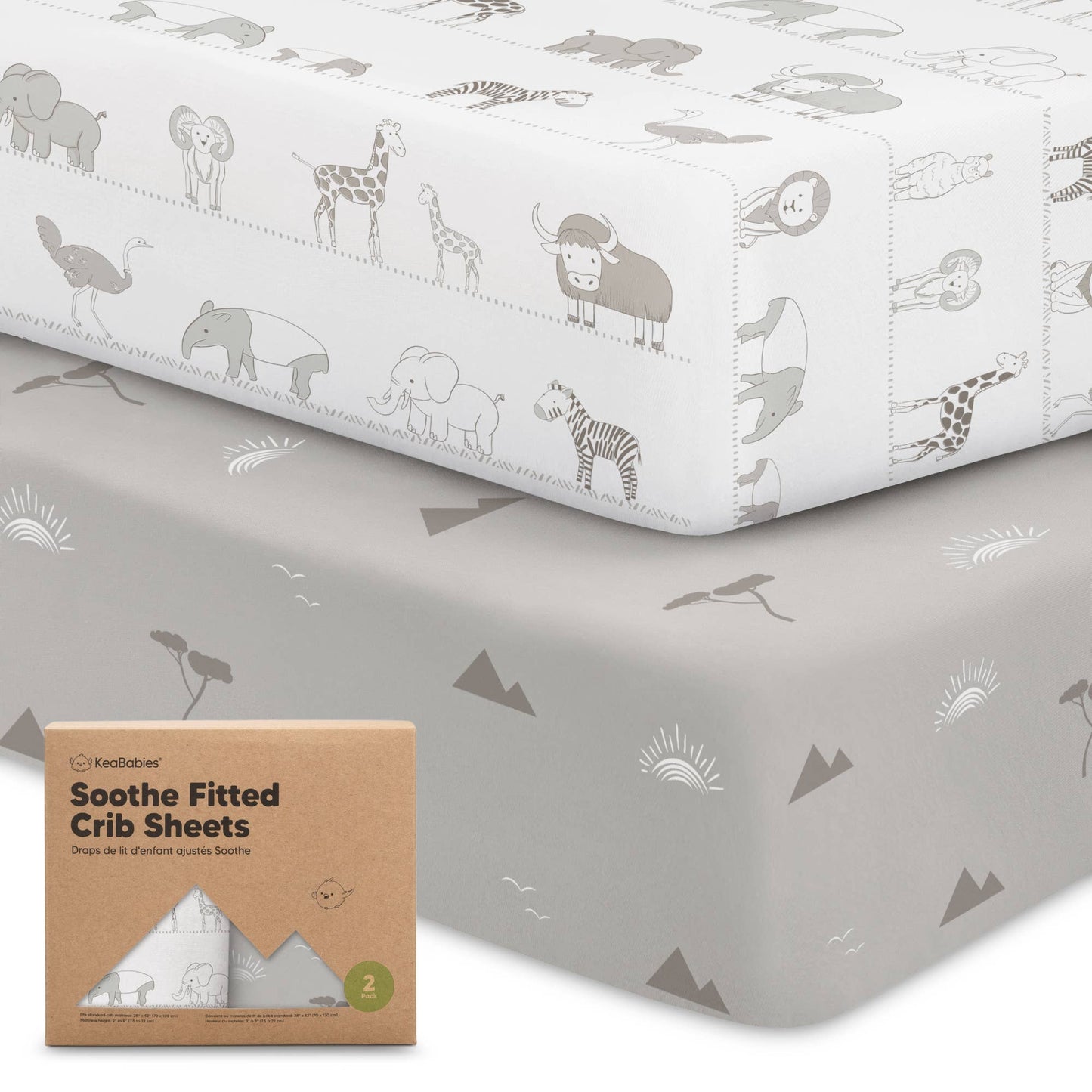 2-pack Organic Cotton Fitted Crib Sheet (Savannah)