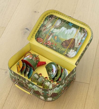 15-Piece Tin Tea Set - Assorted Styles Available: Woodland