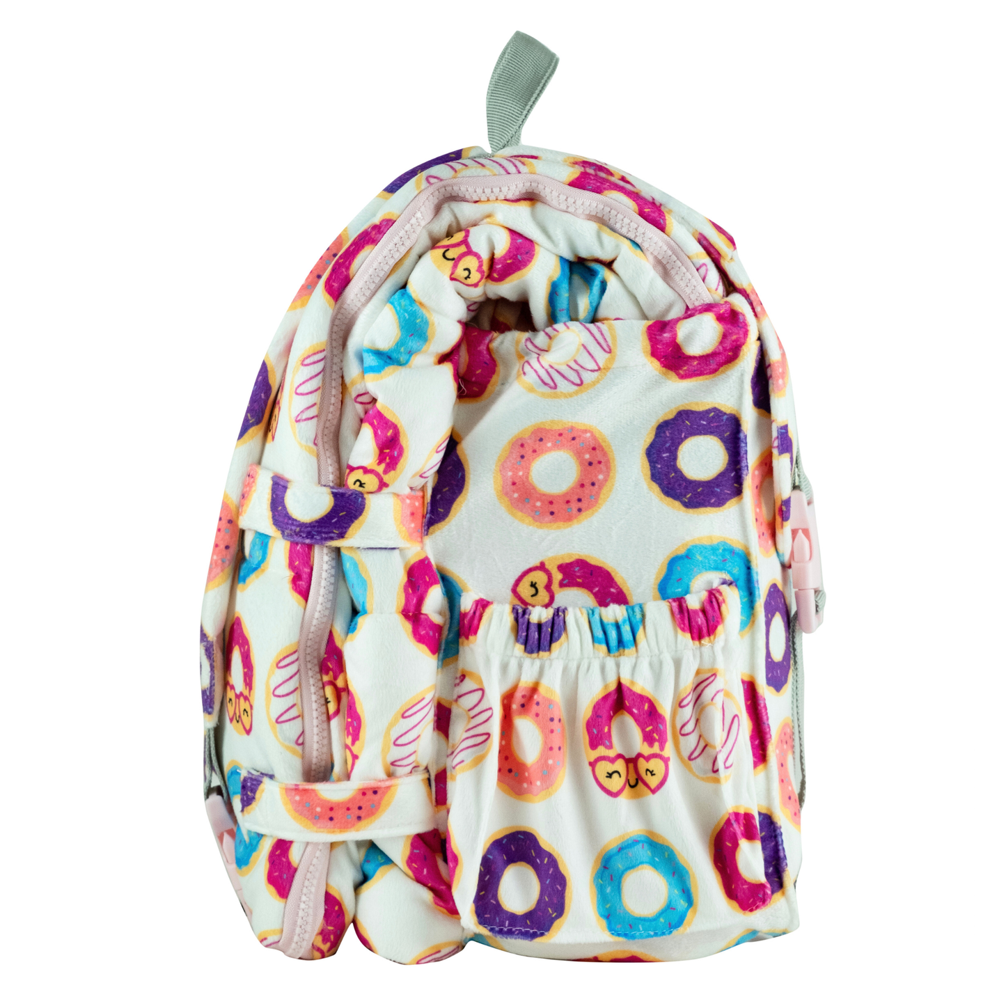 Sleep-n-Pack: Packable Little Kid's Sleeping Bag & Backpack, Cozy Mink, Donuts