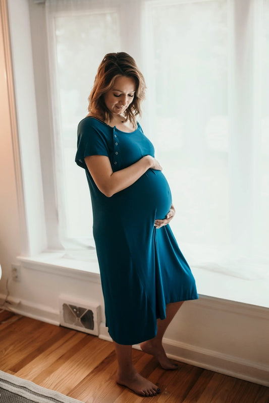 Maternity Gown - Blue