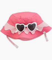 Pink Scallop Hat & Sunglasses Set