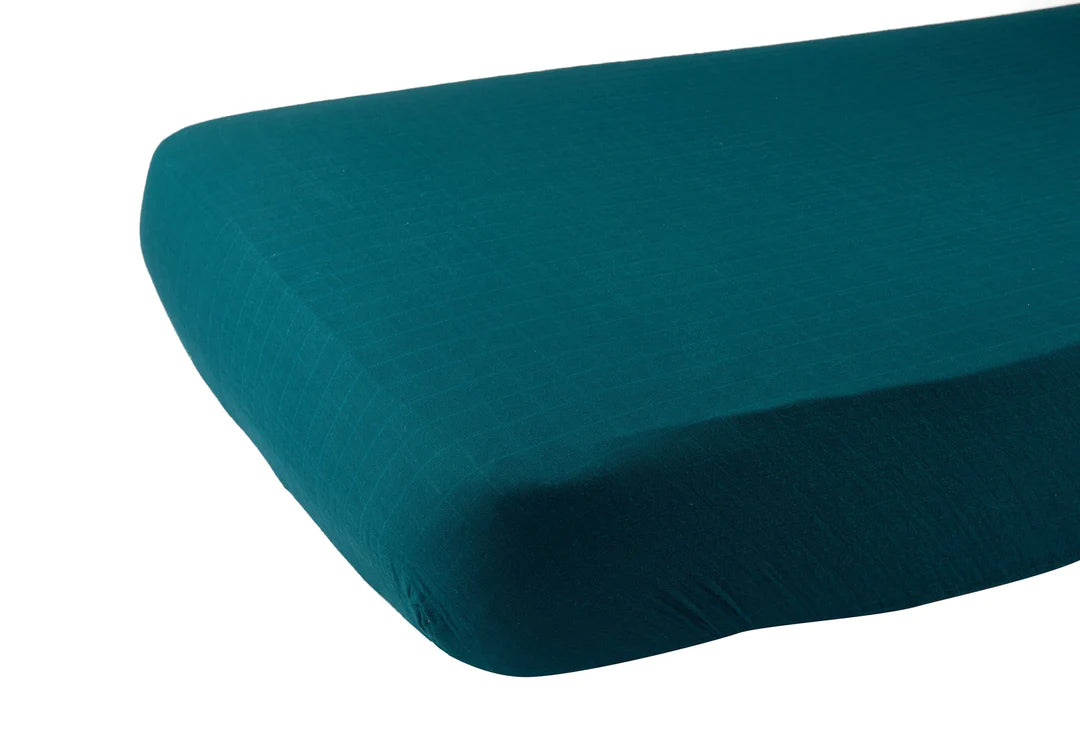 Shaded Spruce Crib Sheet-Teal