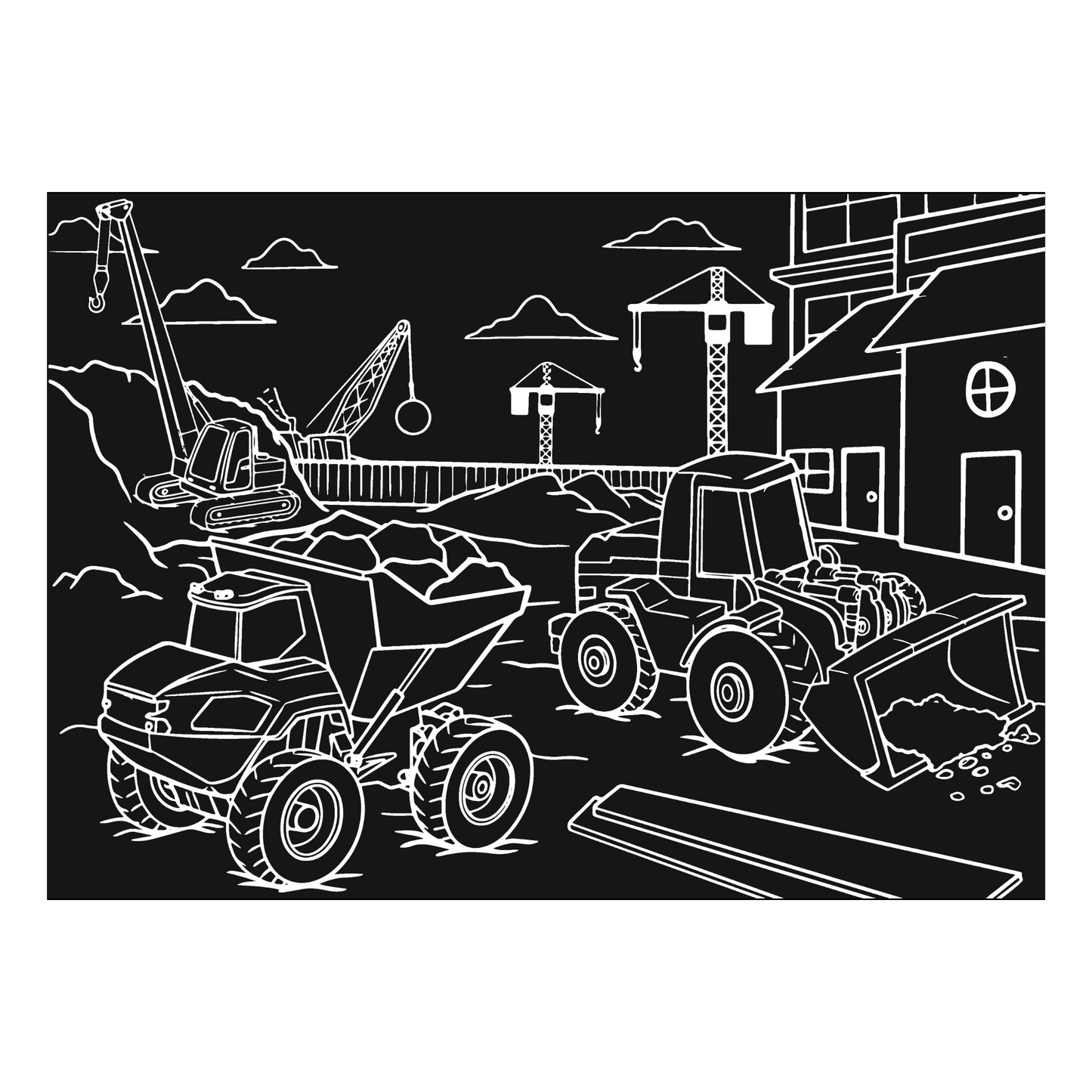 Chalkboard Construction Placemat 12x17