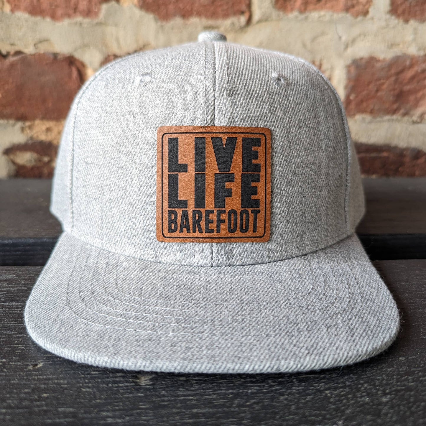 YOUTH "Live life Barefoot" Heather Grey Mesh Snapback Hat