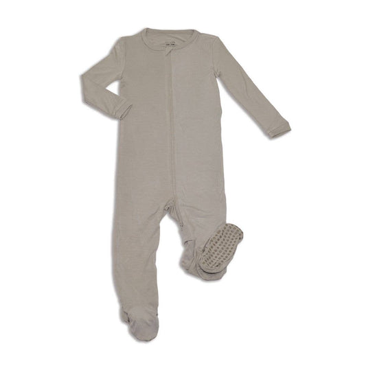 Bamboo Zip-up Footies (solid color): Porpoise