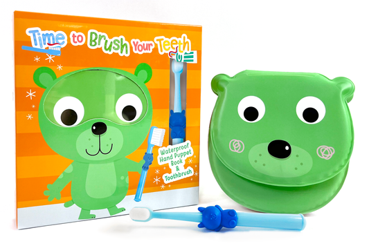 Time to Brush Your Teeth - Children's Waterproof Hand Puppet Book and Toothbrush