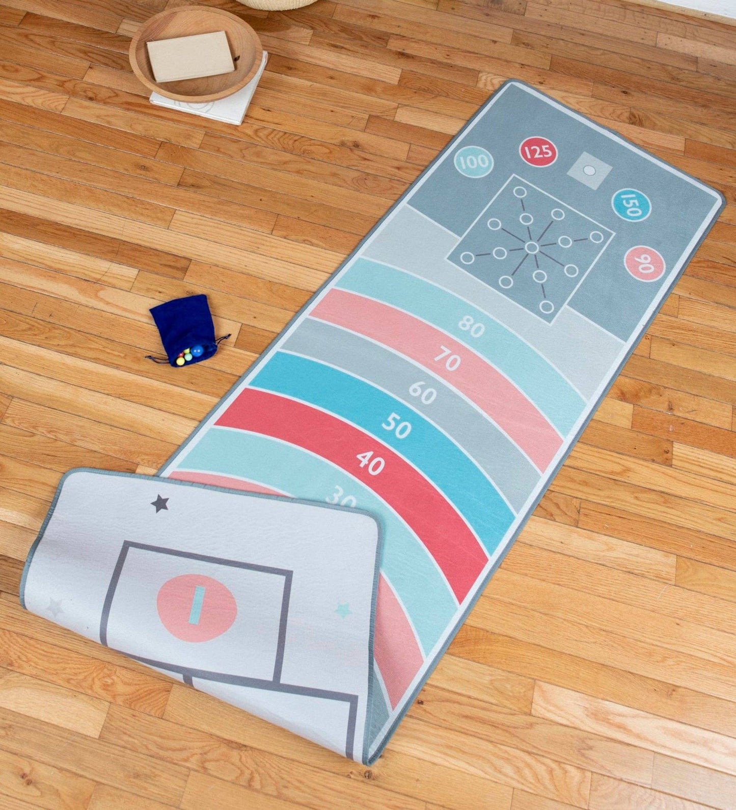 Retro Hopscotch and Marble 2-in-1 Rug