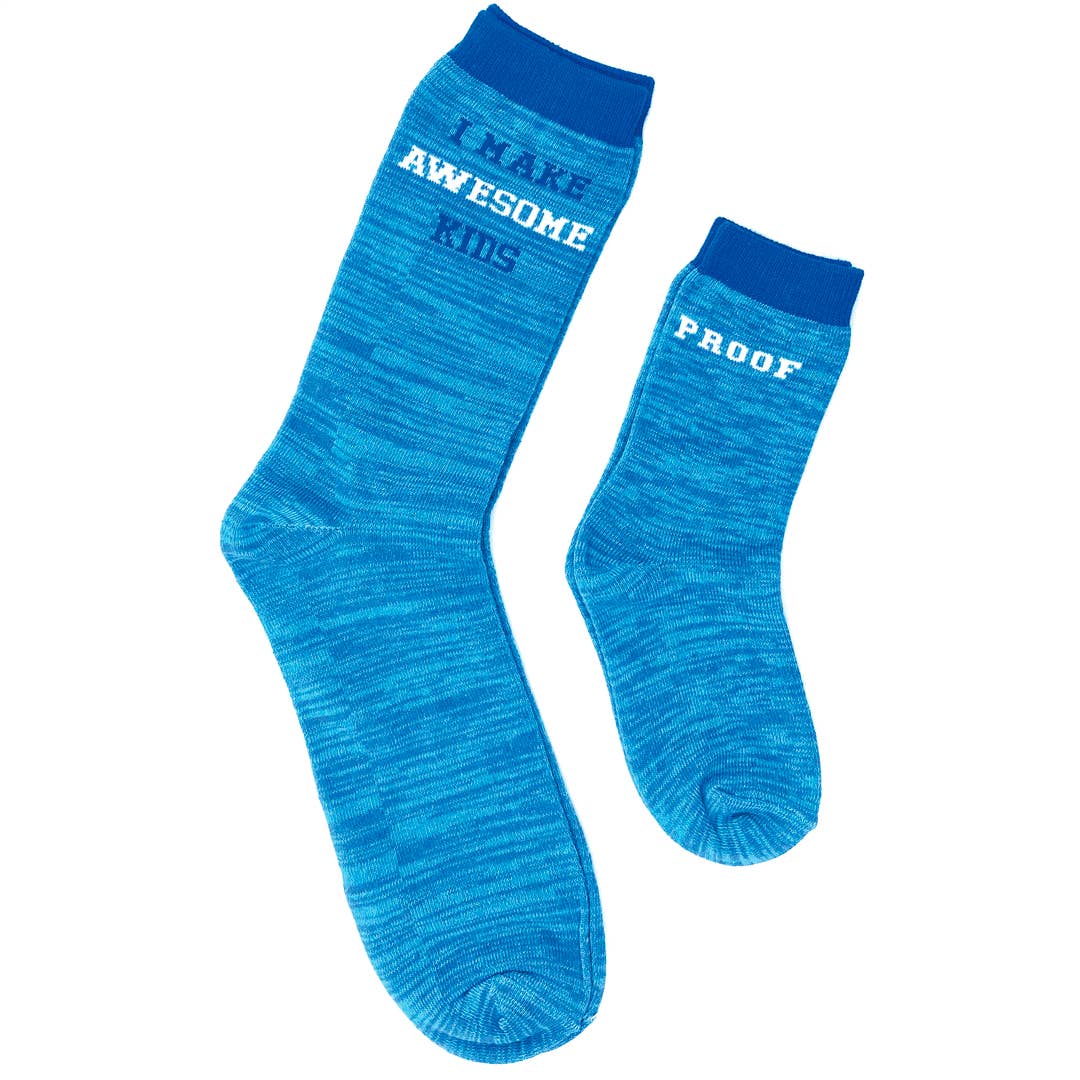 2-pair Sidekicks Daddy and Me Awesome Kids Socks Set: L / Up to 4Y