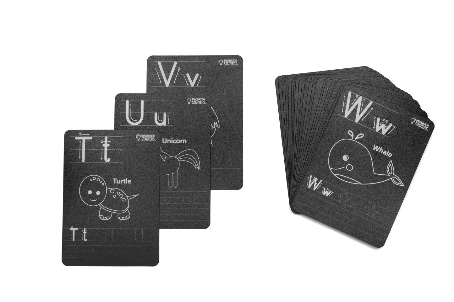 Chalkboard Alphabet Flash Card Coloring Card Set  cards only