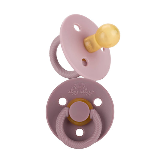 Itzy Soother Natural Rubber Paci Sets: Orchid + Lilac