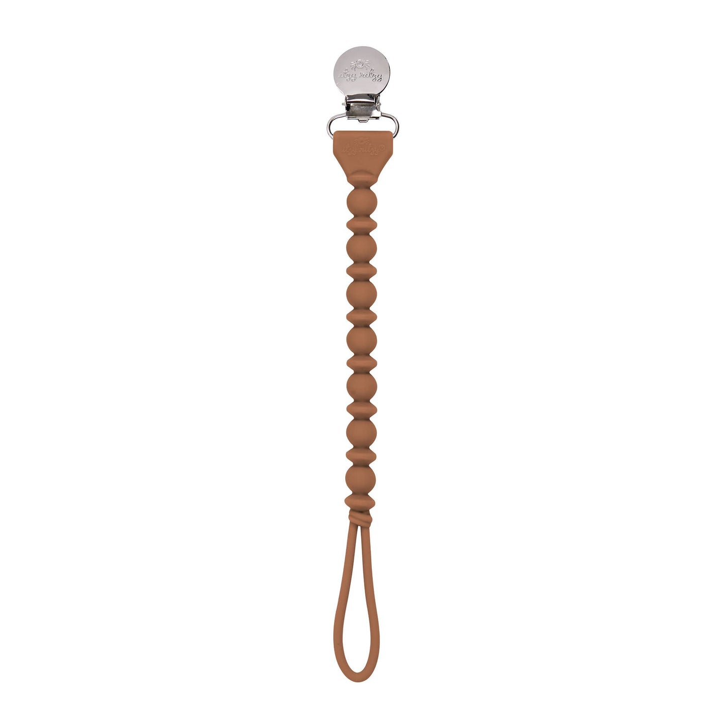 Sweetie Strap™ Silicone One-Piece Pacifier Clips: Hazelnut Beaded