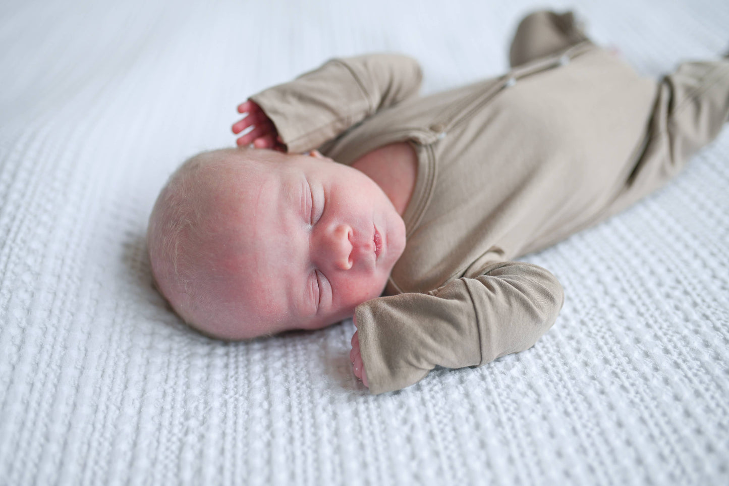 Taupe Bamboo Convertible Snap Footie Pajamas